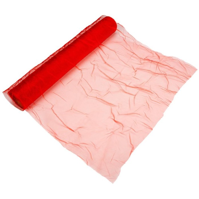 RUNNER ORGANZA CRUSHED CM30x5MT ROSSO